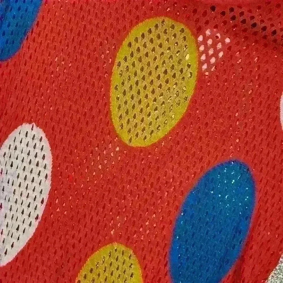 Womens retro polka-dot sleeveless mesh top - Picture 3 of 3